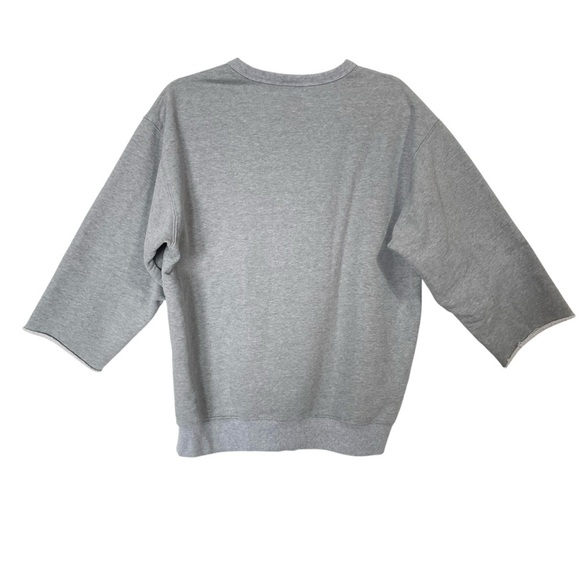 Minted‎ New York Grey Thick Crewneck Sweatshirt Unisex Size S Cut Out Sleeves - Picture 3 of 5